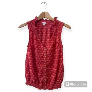Gap Women's Blouse Top Sleeveless Geometric Deep V-Neck Size Small